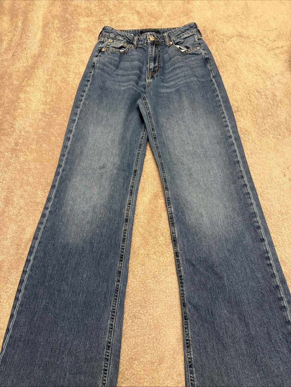 Aeropostale Wide-Leg High-Rise Jeans in Medium Blue Wash, size 0R